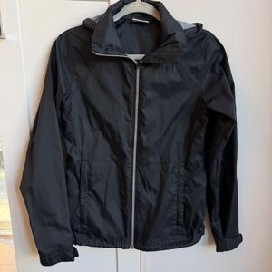 Columbia Switchback Jacket Women XS Black Hooded Windbreaker Rain Shell